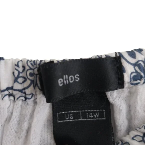 Ellos Plus Size Cotton Floral Long Skirt New Without Tags Size 14W Elastic Waist - Picture 6 of 7